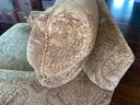 Bernhardt Chenille Paisley Comfort Chair With Ottoman