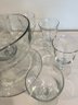 Covered Cake Plate, Or Punch Bowl With 8 Matching Glasses