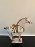 Collection Three Glazed Ceramic Horse Figurines & One Camel