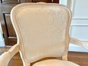 Pair Of French Style Floral Carved Upholstered Arm Chairs.