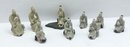 Set Of 9 Miniature Chinese Mud Figurines
