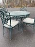 Outdoor Table With Greek Key Design & Four Brown Jordan Chairs (#5 Of 5)