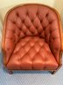 Geiger Brickel Burgandy Tufted Leather Club Chair