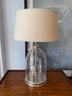 Pair Large Modern Glass & Chrome Table Lamps