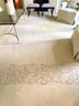 Gorgeous Elizabeth Eakins 14 FT Beige Wool Carpet With Floral Motif Border