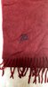 A BURBERRYS MAROON PRORSUM KNIGHT FRINGED SCARF MADE IN England