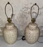 Pair Of Glazed Ceramic Table Lamps