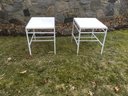 PR. Square White Metal Base Outdoor Tables.
