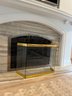 Modern Glass And Gold Tone Fireplace Screen