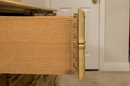 Vintage Stanley Style Campaign Faux Bamboo Nine Drawer Dresser