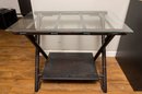 Fold Up Side Table With Glass Top