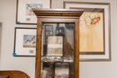 Vintage Wood And Glass Curio Cabinet
