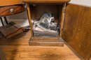 Vintage Wood And Glass Curio Cabinet