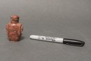 Antique Chinese Carved Stone Snuff Bottle W/ Handles