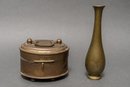 Vintage Brass Box  And Vase