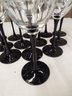 Thirteen Black Stem Wine Glasses
