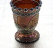 G159 Early Westmoreland Peacock Carnival Glass Cup