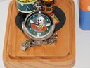 Vintage NOS Fossil Circus Pocket Watch With Windup Tin Litho Clown Toy