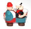 1964 Marx Popeye & Wimpy Walk Away Toy In Original Box