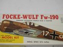 Sealed Vintage Focke - Wulf  Warplane Model Kit 16 Inch Wing Span