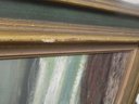 Seascape Oil Painting In Gold Gilded Green Frame
