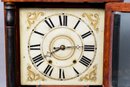 Antique Riley Whiting Mantel Clock With Reverse Painted Scene