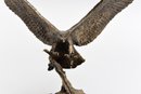 Vintage Wally Shoop Bald Eagle In Flight Bronze Numbered Sculpture
