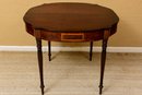 Demilune Mahogany Inlaid Table With Flame Mahogany Front Panels (1 Of 2)