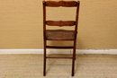 Antique Burl Wood And Hand Caned Ladderback Chair