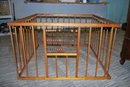 Wonderful Antique Foldable Child's Playpen With Abacus, Copper Hinges And Rivets