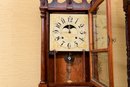 Antique Mahogany Pillar And Scroll Mantel Clock