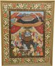 Framed Indian Painting On Silk Fabric Depicting India During The 17th And 18th Centuries