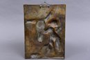 Copper Embossed Cherub Repousse Wall Plaque
