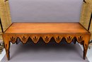 Carved Wood Coffee Table With Scalloped Edge