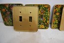 Vintage Glass And Metal Switch Plates