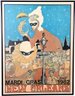George Luttrell Mardi Gras 1982 New Orleans Framed Poster