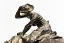 Signed Federic Remington Rattlesnake Bronze Sculpture