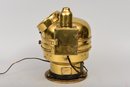 Antique Brass Lifeboat Binnacle With Gimballed Liquid Compass And Original Oil Burner Illumination Compartment