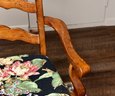 Set Of Two Country French Wood Ladderback Dining Armchairs