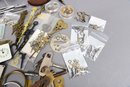 Collection Of Miscellaneous Clock And Pocket Watch Parts, VTF Pocket Watch Glass Crystals And More