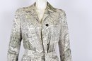 BURBERRY PRORSUM London Map Print Silk Belted Trench Coat And Garment Bag (Size 40)
