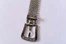 W W.C. Mfg Co. 14k White Gold Ladies Watch With Sterling Mesh Buckle Band