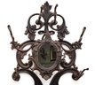 Victorian French Rococo Style Cast Iron Hall Tree With Umbrella Stand And Mirror