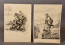 Pair Of Signed Pencil Drawings Dated 1949