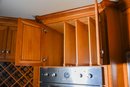 A Custom Plain & Fancy All Wood Upper & Lower Cabinets With Granite Counter - 'L' Shaped Wall Of