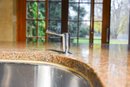 A Custom Plain & Fancy Kitchen Island 96 X 53 - Granite Top - Franke Sink