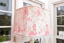 Shabby Chic Painted Floor Lamp With Lace Trimmed Floral Shade