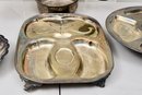 Collection Of Silverplate Serving Platters, Lazy Susan And More