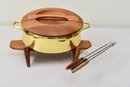 Pair Of Chafing Dishes - Dansk Teak And Japanese Copper And Wood