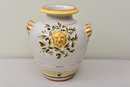 Vintage Italian Deruta Olio De Oliva Urn Style Vase - Made In Italy